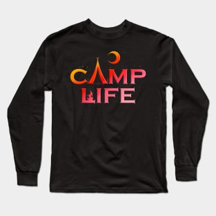 Logo Camp Life In The Night On Camping Long Sleeve T-Shirt